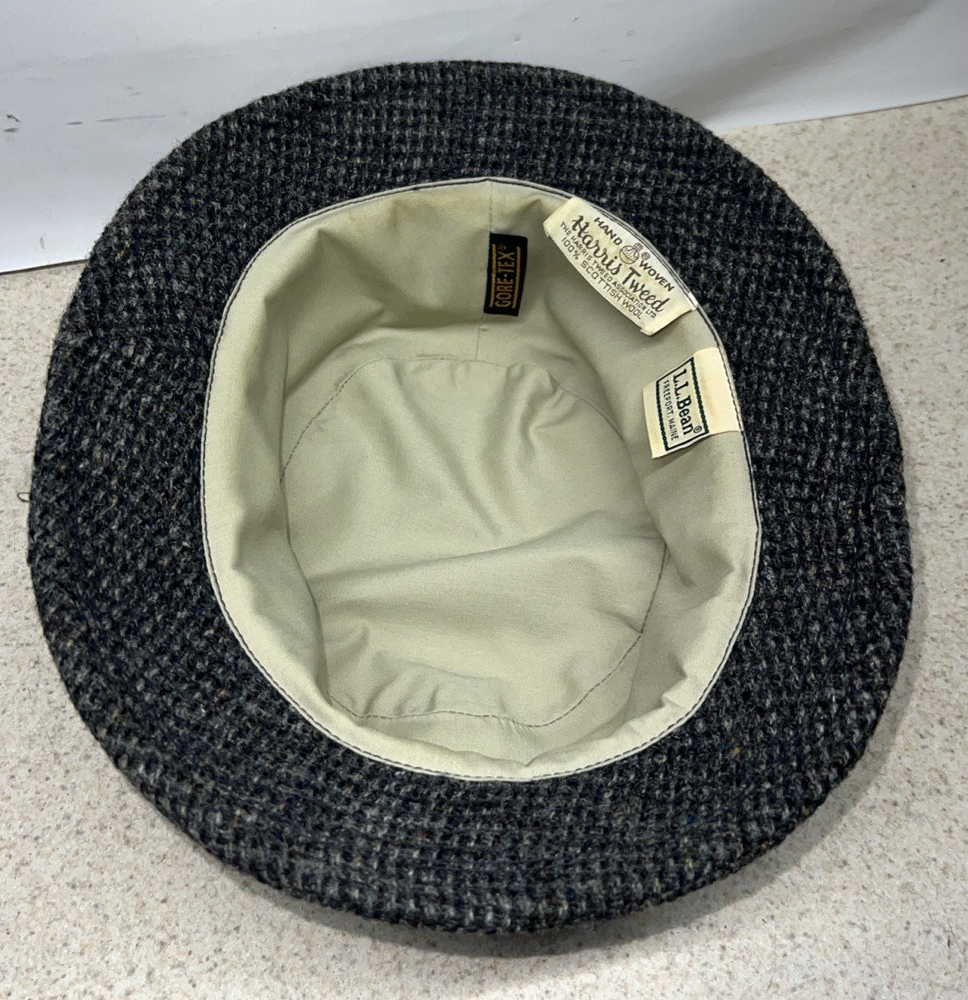 L.L. BEAN Vintage Harris Tweed Hand Woven Scottish Wool Hat Gray S Vintage LL Bean Harris Tweed 100% Scottish Wool Gore-Tex  main image 3