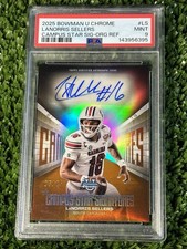 Bowman U Chrome Auto Rookie Orange Refractor /25 Lanorris Sellers PSA 9
