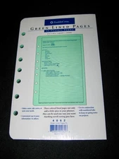 NEW Franklin Covey 50 Green Lined Pages ~ 7 Ring Binder Classic Size 5.5" X 8.5"