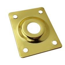 Gold Guitar Output Metal Jack Plate Square With Screws for Electric Bass Guitar 