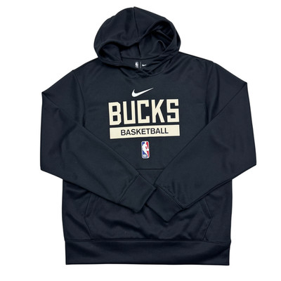Nike Milwaukee Bucks Spotlight Hoodie Men's Size Black Fleece NBA Warmup Dri-Fit
