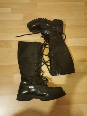 Bondage London Stiefel 20 Loch Größe 38 Schwarz Leder Gothic Springerstiefel