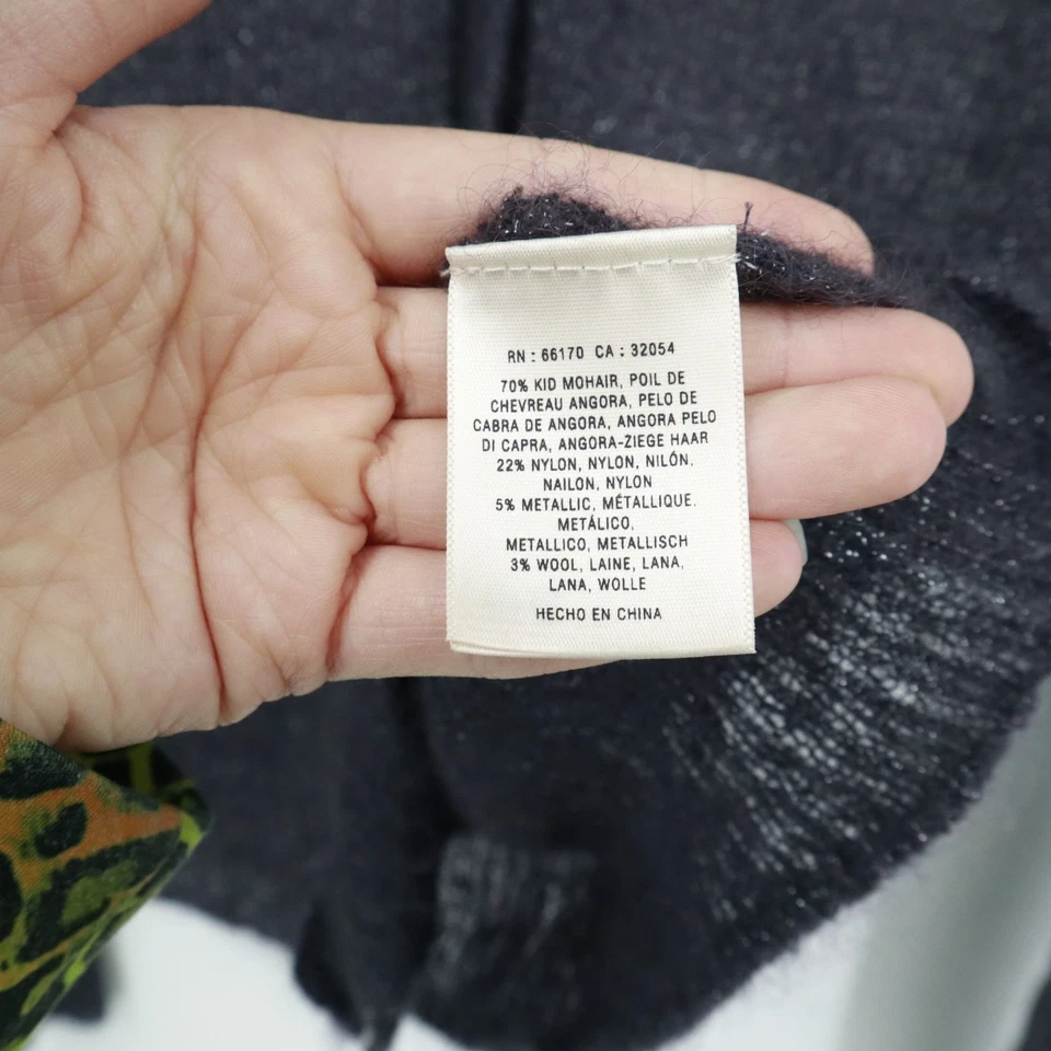 Charlie & Robin Mohair 羊毛开衫女式 M 灰色波西米亚学院风垃圾独立摇滚 — 第 4/4 张图片