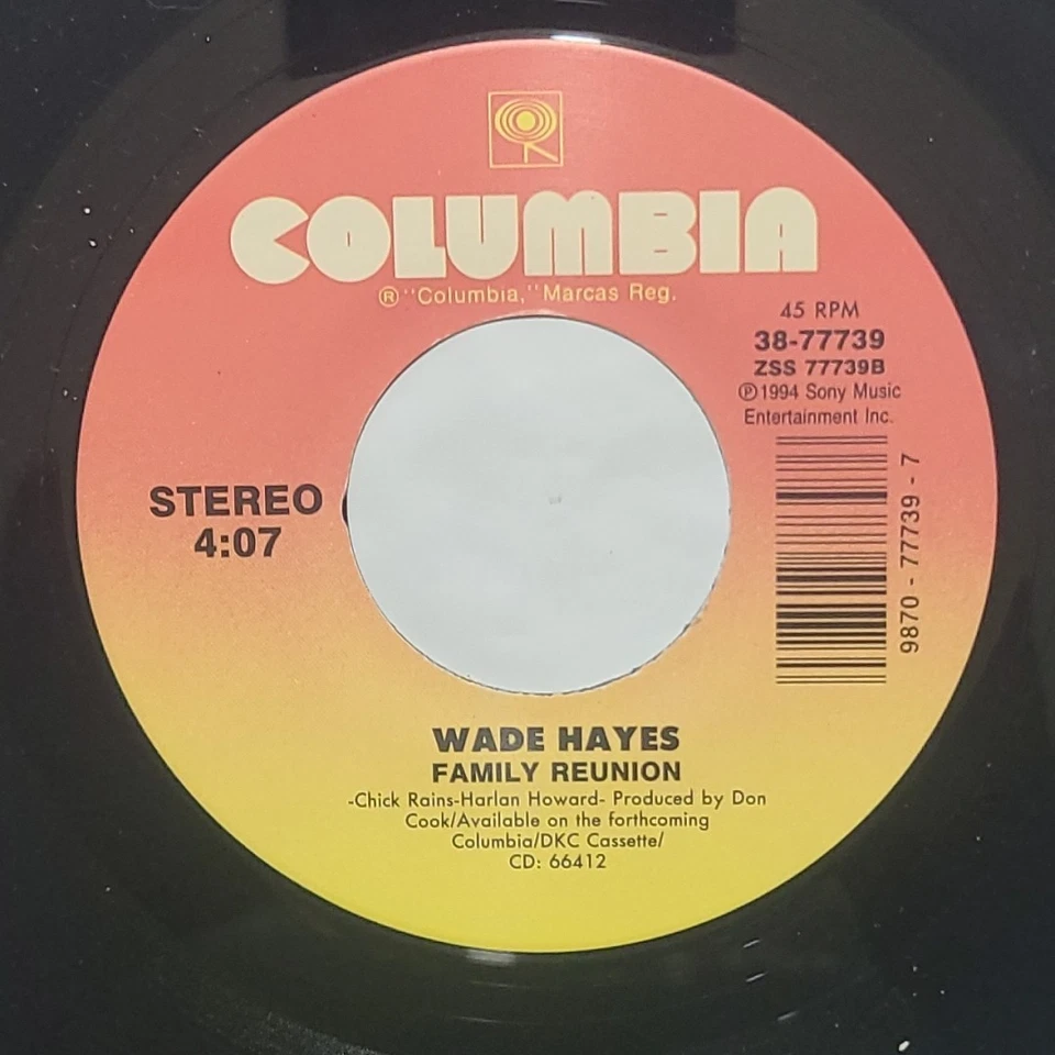 Wade Hayes ~ Old Enough To Know Better/ Family Reunion ~ Columbia 45 RPM Record Foto 4 de 4