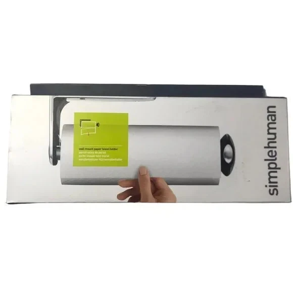 Toallero de papel de montaje en pared de acero inoxidable humano simple NUEVO Foto 2 de 4