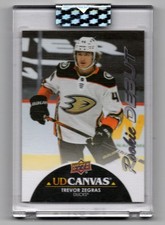 2021-22 Upper Deck Clear Cur UD Canvas Black Rookie Debut Trevor Zegras Rookie