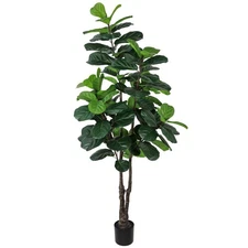 Fiddle Leaf Fig Tree Artificial Plants Indoor - 6ft Realistic Fake Plants Fic...