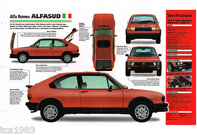 1977 / 1978 /1979 ALFA ROMEO ALFASUD SPEC SHEET/ Brochure