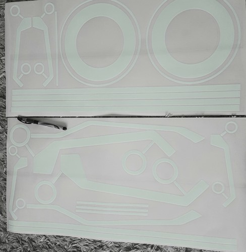 TRON STYLE ROAD BIKE MOTORCYCLE STICKERS HI VIZ REFLECTIVE BLUE TRACK SET BEST - Picture 15 of 16