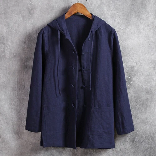 Para Hombres Estilo Retro Chino Tang Chaqueta Camisas Algodón Lino Abrigo Prendas para el torso Suelto Informal - Imagen 13 de 16