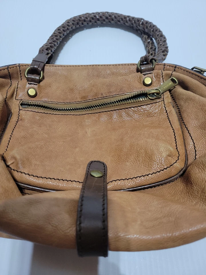 Bolso Cartera Gryson Olivia Marrón "Skye" Hecho en Italia Cuero Dos Tonos Foto 2 de 4