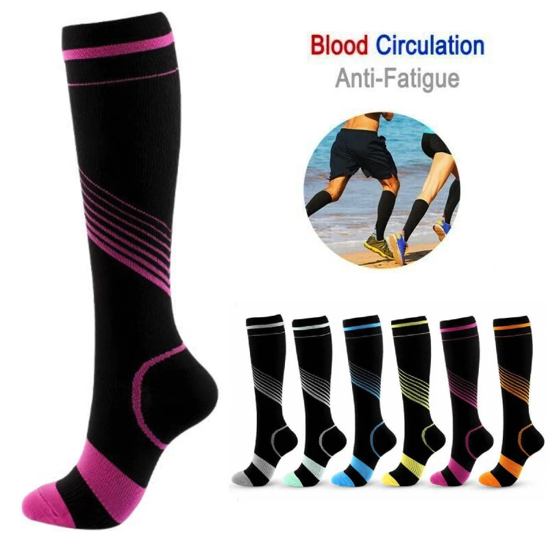 Compression Socks For Men & Women Varicose Veins Anti-Fatigue Flight Running NHS - Image 3 of 4