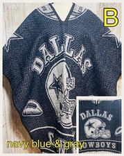 Poncho del equipo de fútbol americano Dallas Cowboys hecho a mano Sarape Jorongo