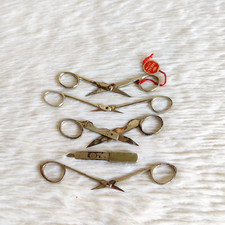 Vintage Original Multi Brand Old Iron Scissors Decorative Collectible 4Pcs TL79