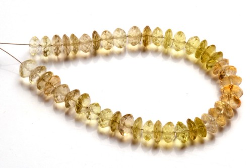 Gemas de cuarzo natural surtidas tamaño 7 mm cuentas rondelle corte alemán hilo de 6" - Imagen 3 de 5