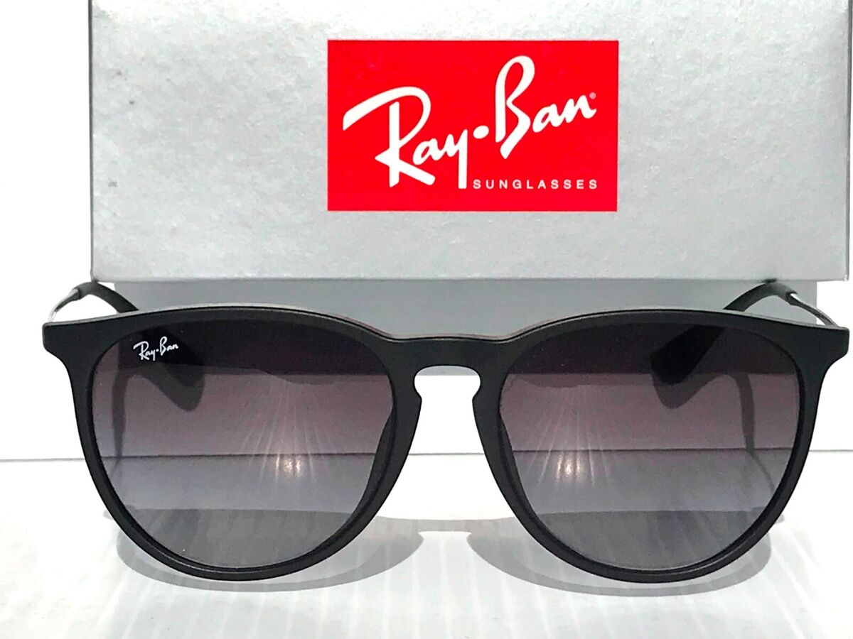Ray Ban ERIKA Rubber Black w Gray Gradient Lens Sunglass Ray Ban ERIKA Rubber Black w Gray Gradient Lens Sunglass