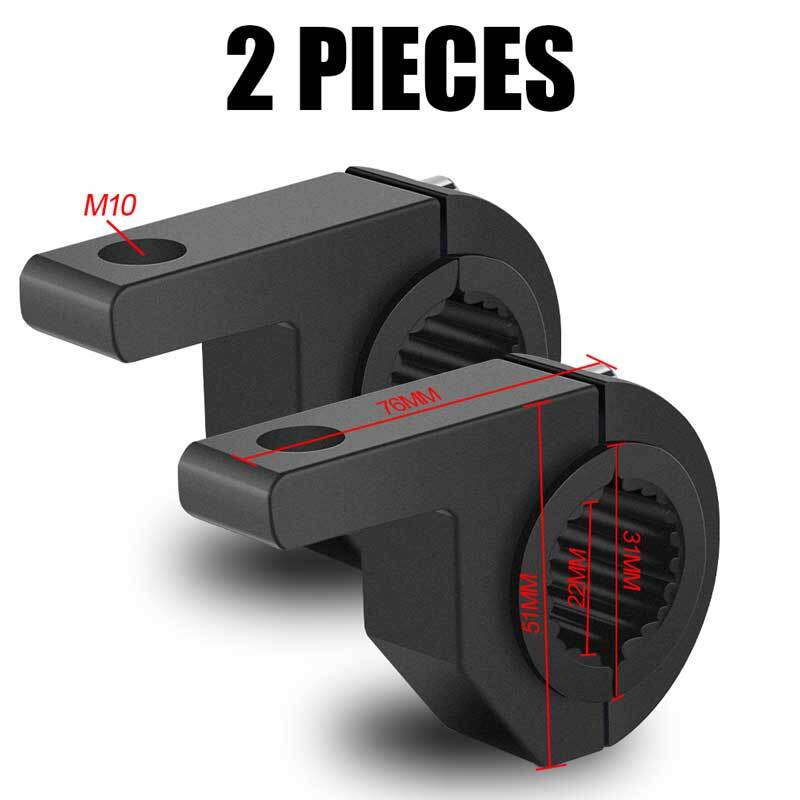 2x Motorcycle Mount Bracket Spot Headlight Fog Driving Bar Fork - Foto 5