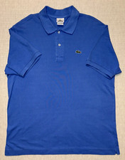 Lacoste Mens Polo Shirt Size 6 L Blue Short Sleeve Preppy Golf Classic Fit