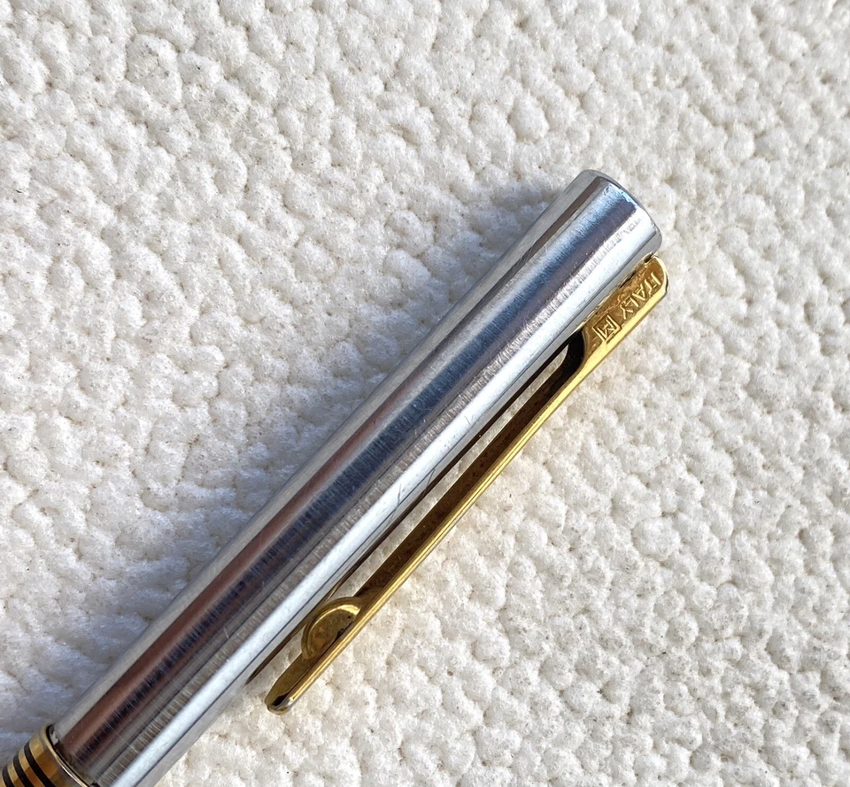 Bolígrafo Aurora Pencil Hastil lacado plateado bolígrafo vintage Italia dos tonos Foto 4 de 4