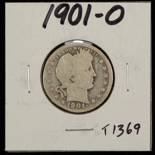 1901-O 25c Silver Barber Quarter - Value Coin - SKU-T1369