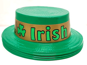 Green St Patrick's Day Plastic Bowler Hat Set of 8 Party Favors Lucky Leprechaun