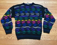 Vtg 90s Ground Control Geometric Pattern Sweater Size Youth M 12-14 