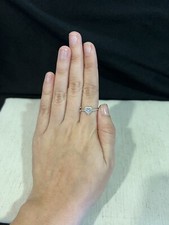 925 Sterling Silver Womens Girls CZ Heart Promise Anniversary Ring Sz 6 7 8 9