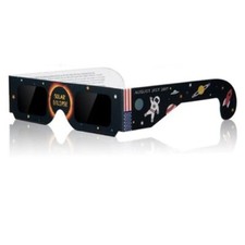 Astronaut style solar eclipse glasses iso certified - Black - 4 Pack