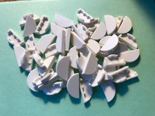 LEGO- NEW-#1748-WHITE-TILE ROUND 1 X 2 HALF-20- PIECES