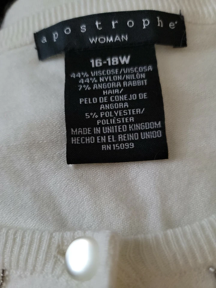 Suéter Apostrophe Angora Mezcla Cuentas Para Mujer Talla 16W-18W Foto 2 de 3