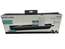 18in Bathroom Shelf Black Aluminum Glide Rust Proof Aluminum Multi-Purpose