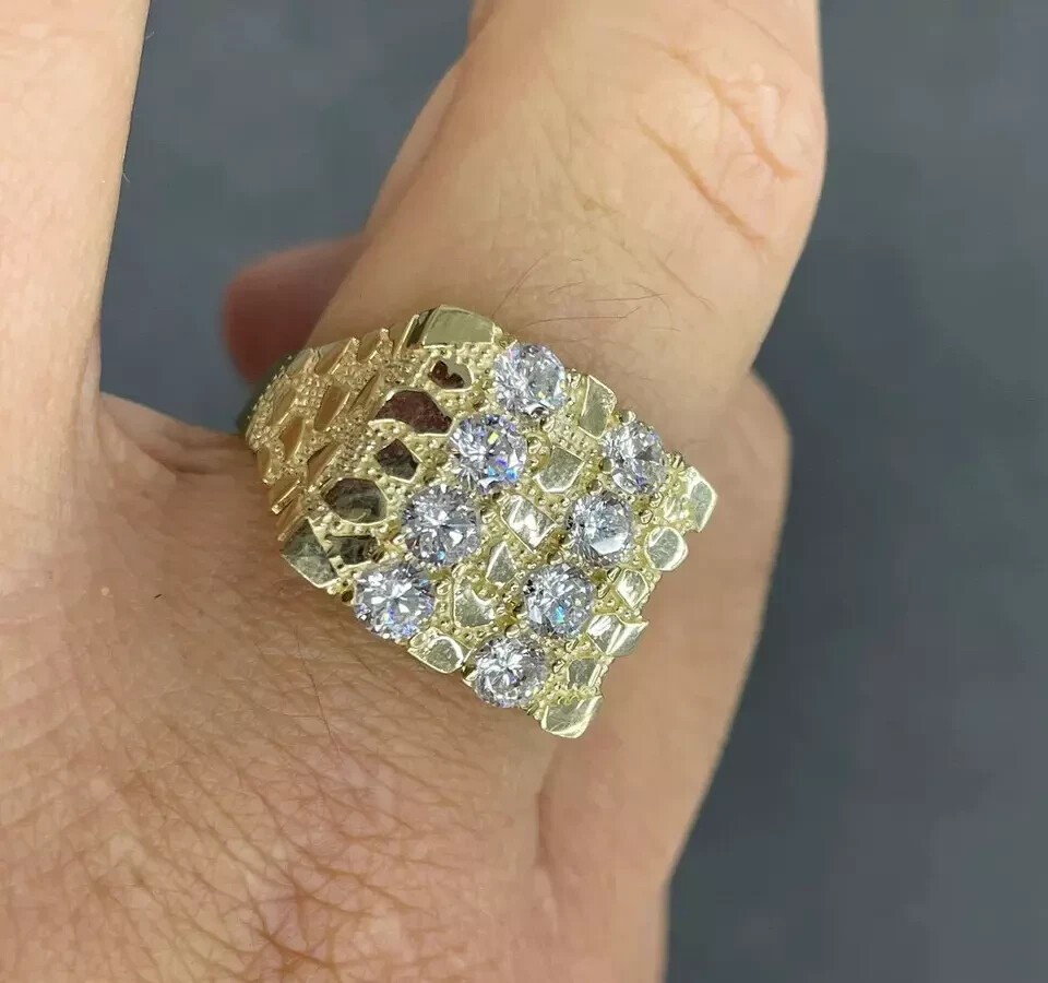 1Ct Round Certified Moissanite Men's Band Engagement Ring925 Sterling Silver