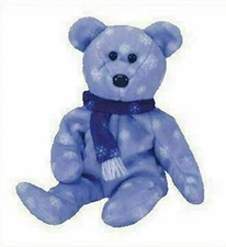 TY Beanie Baby 1999 HOLIDAY TEDDY Blue Retired Mint w Tags PE Pellets FREE S&H