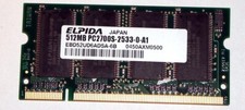 512MB DDR-RAM 200-pin SO-DIMM PC-2700S 'Elpida EBD52UD6ADSA-6B