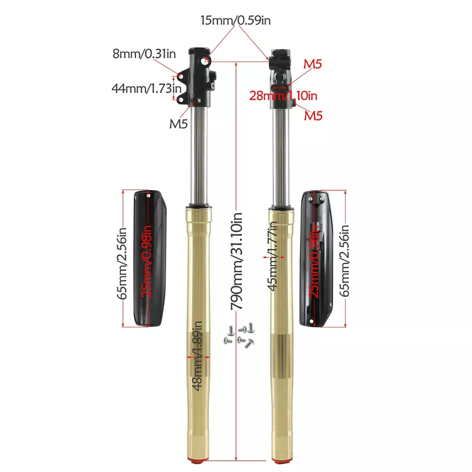 Front Forks Suspension + 19" Wheel 70/100-19 Tire Disc Brake Kit For Honda XR100 - Image 2 of 4