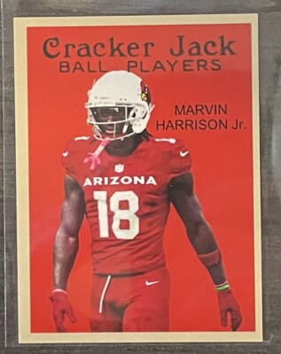 Marvin Harrison Jr RC 2024 Cracker Jack 2 1/4'' x 3'' Ball Players Card #211