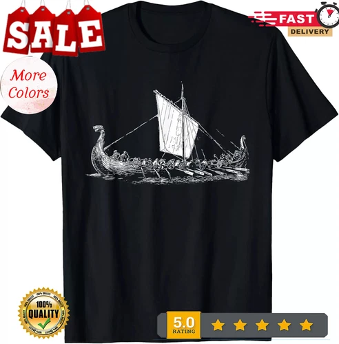 2025/Viking Ship T-Shirt - Odin And Valhalla Gift Unisex T-Shirt