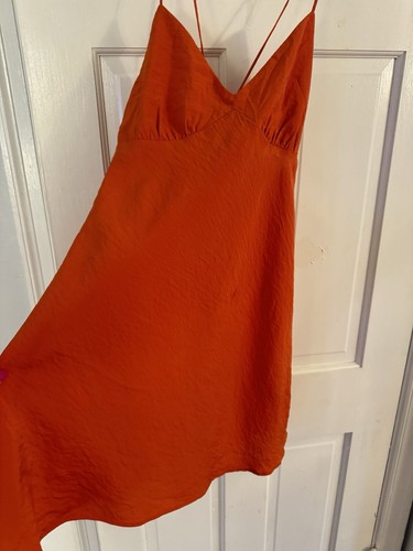 Madewell Layton Mini Slip Dress Copperwashed Apricot Orange Women’s Sz - Picture 2 of 7