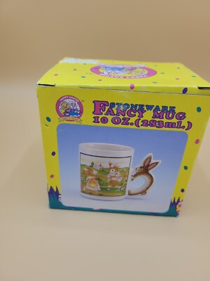 Vtg Peter Rabbit Bunny Handle Porcelain Coffee Tea Cup Mug Easter New In Box