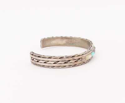 アクセサリー VT navajo bangle vintage 925 Sterling Silver Vintage Bracelet NAVAJO ZUNI Cylinder Shape