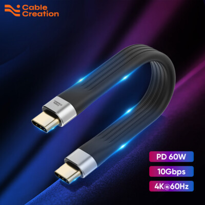 USB Typ A/C auf USB C Kabel Kurz 3.1 Gen2 10Gbps PD 60W Schnellladegerät 4K@60Hz