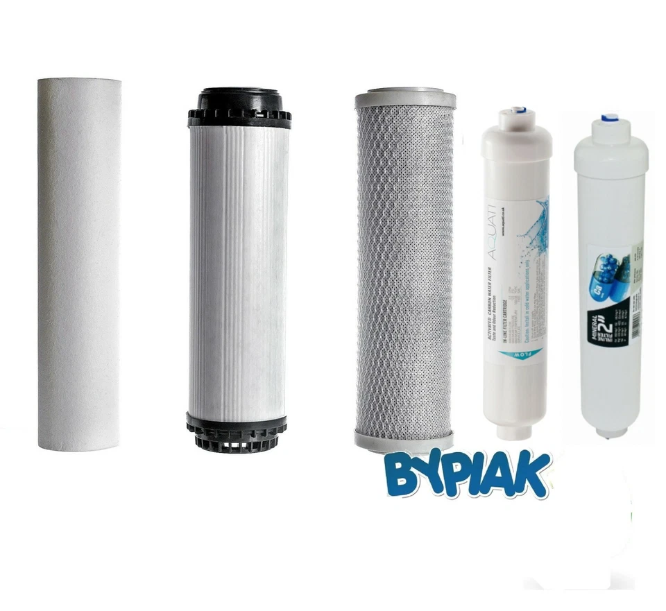 AQUATI 6 Stage Reverse Osmosis RO Pre& Post Filter Replacement Mineral 5 PCS Push-Fit