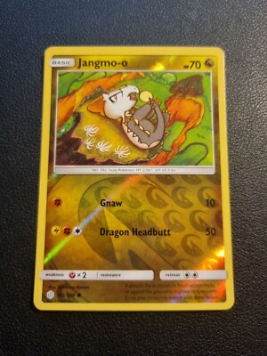 REVERSE HOLO Pokemon Sonne & Mond Kosmische Finsternis TCG Karte Jangmo-o 161/236