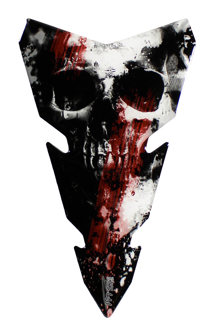 Motorcycle tank pad 3D gel sticker skeleton skull paint protection film: shap...