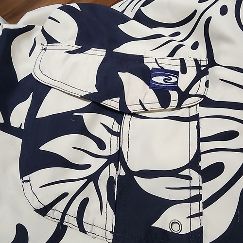 Hawaiian Performance Board Shorts Size 40 Navy White Floral Swim Surf - Picture 3 of 6