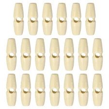 20pcs Wooden Toggle Buttons 35mm Single Hole Olive Sewing Button, Natural Color