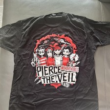 Pierce The Veil Misadventures basic black Cartoon short sleeve T shirt