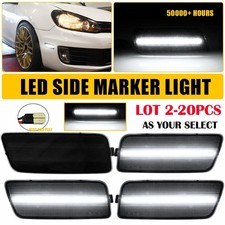 2-20X Front LED Side Marker Light Lamp Smoke White For 2010-2014 VW MK6 Golf GTI
