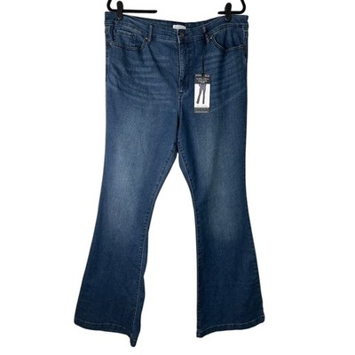 Sofia Jeans by Sofia Vergara Womens Size 18 Melisa High Rise Flare Blue Wide Leg