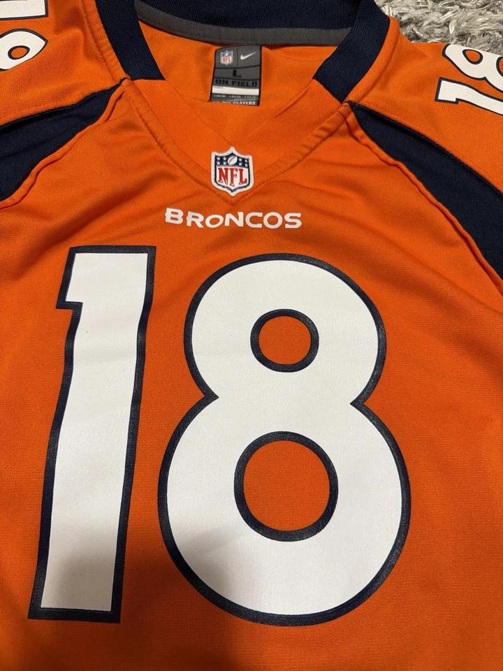 Camiseta de fútbol americano Nike On Field Denver Broncos Peyton Manning #18 juvenil grande L Foto 3 de 4